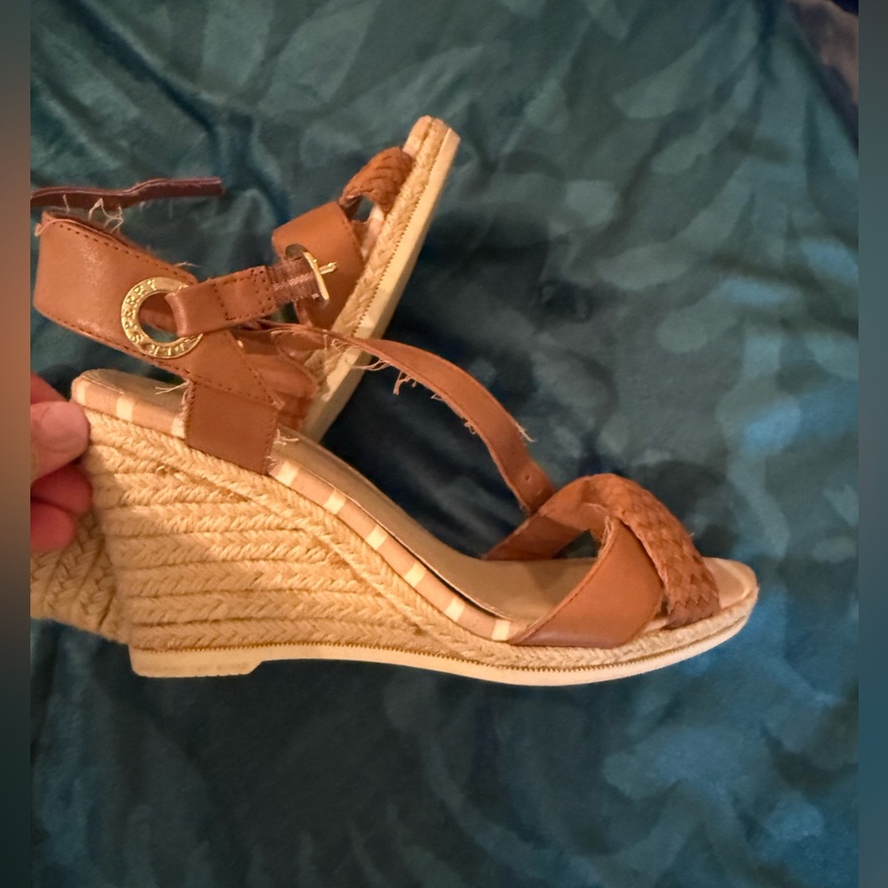 Sperry Top Sider- Wedge Espadrille Sandal, Tan, Size 8M